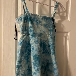 Blue tie-dye dress